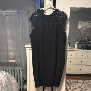 EUC Ashley Graham Elegant Black Lace Dress